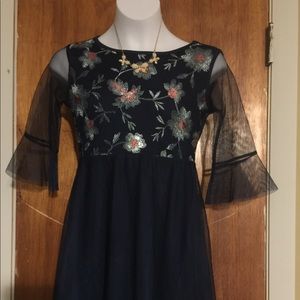 Navy Blue wondernation dress Sz:7-8